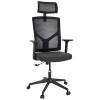 OTOČNÁ STOLIČKA, sieťovina, plochá tkanina, čierna - čierna, Modern, textil/plast (68/131/68cm) - MID.YOU