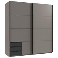 SCHWEBETÜRENSCHRANK  in Graphitfarben, Grau, Sahara  - Schwarz/Graphitfarben, Design, Holzwerkstoff/Metall (179/198/65cm) - Carryhome