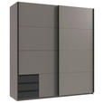 SCHWEBETÜRENSCHRANK  in Graphitfarben, Grau, Sahara  - Schwarz/Graphitfarben, Design, Holzwerkstoff/Metall (179/198/65cm) - Carryhome