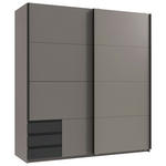 SCHWEBETÜRENSCHRANK  in Graphitfarben, Grau, Sahara  - Schwarz/Graphitfarben, Design, Holzwerkstoff/Metall (179/198/65cm) - Carryhome
