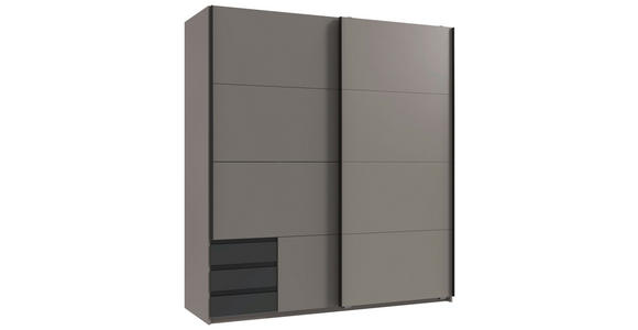 SCHWEBETÜRENSCHRANK  in Graphitfarben, Grau, Sahara  - Schwarz/Graphitfarben, Design, Holzwerkstoff/Metall (179/198/65cm) - Carryhome
