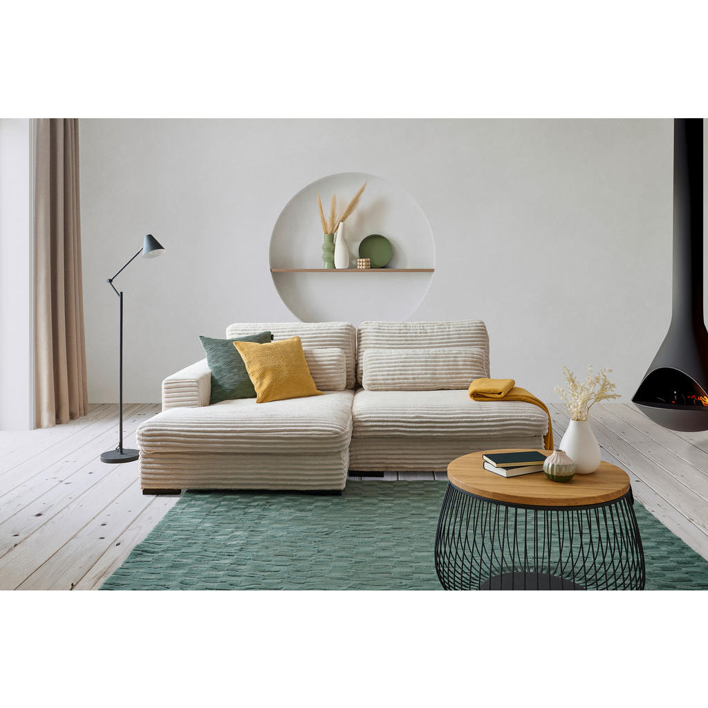 Thumbnail - home24 Ecksofa, Natur, Textil, 3-Sitzer, Füllung: Schaumstoffflocken,Schaumstoffflocken, Ottomane links, L-Form, 223x158...