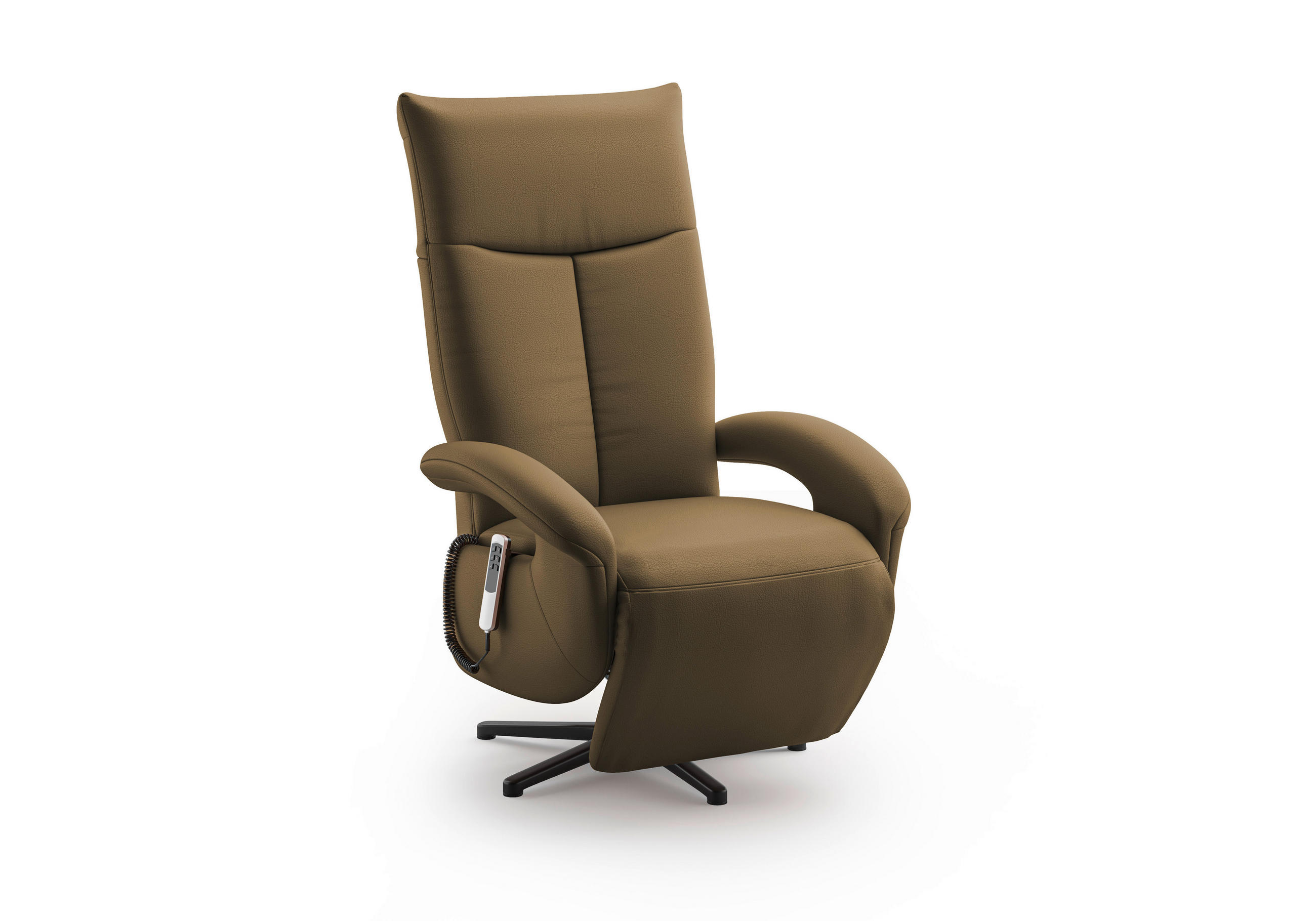 SESSEL in Echtleder Olivgrün  - Schwarz/Olivgrün, Konventionell, Leder/Metall (74/112/82cm) - Sit & More