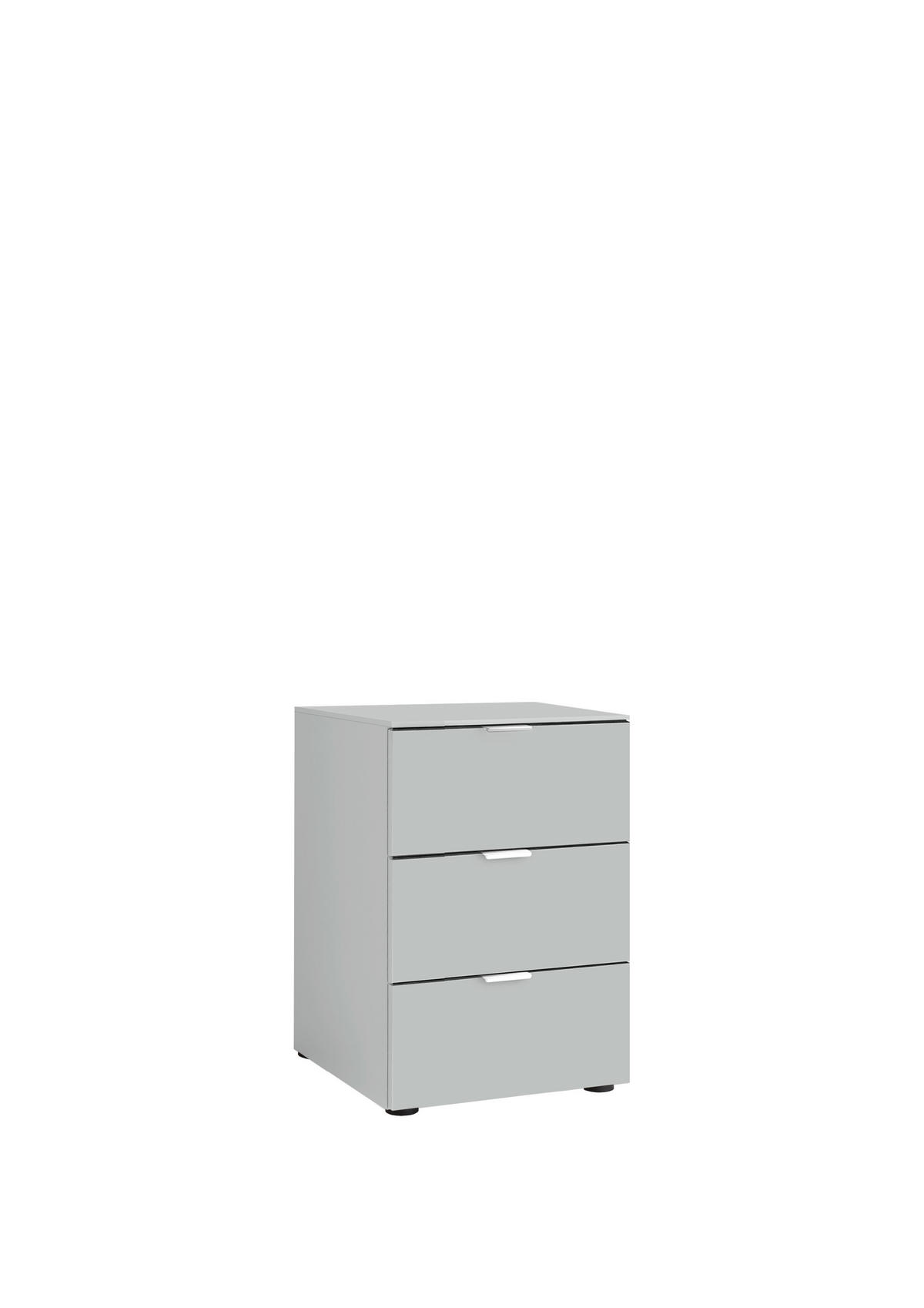 NACHTKÄSTCHEN 40/58/40 cm  in Grau  - Alufarben/Schwarz, Holzwerkstoff/Kunststoff (40/58/40cm) - Moderano