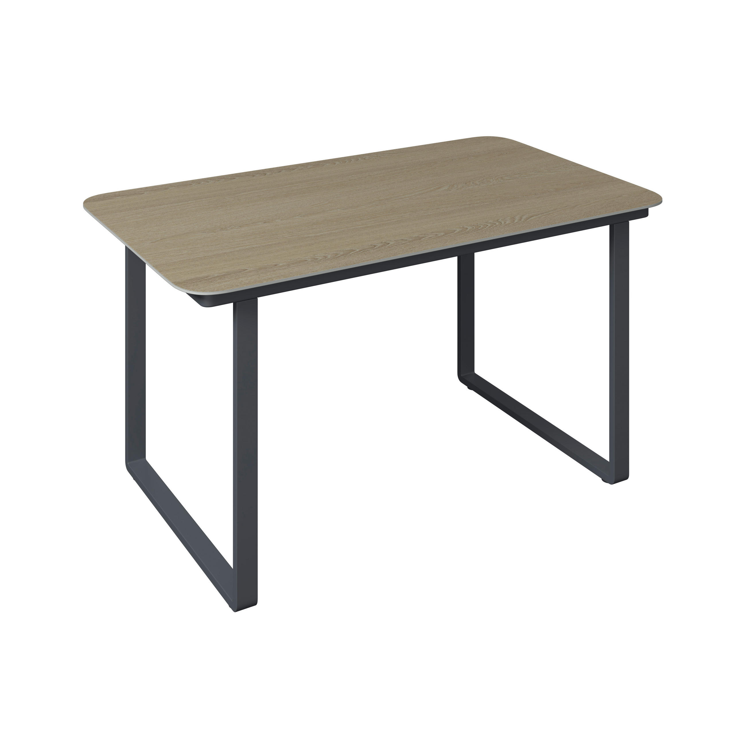 GARTENTISCH 135/74/80 cm Metall, Kunststoff Anthrazit, Naturfarben rechteckig  - Anthrazit/Naturfarben, MODERN, Kunststoff/Metall (135/74/80cm) - Ambia Garden