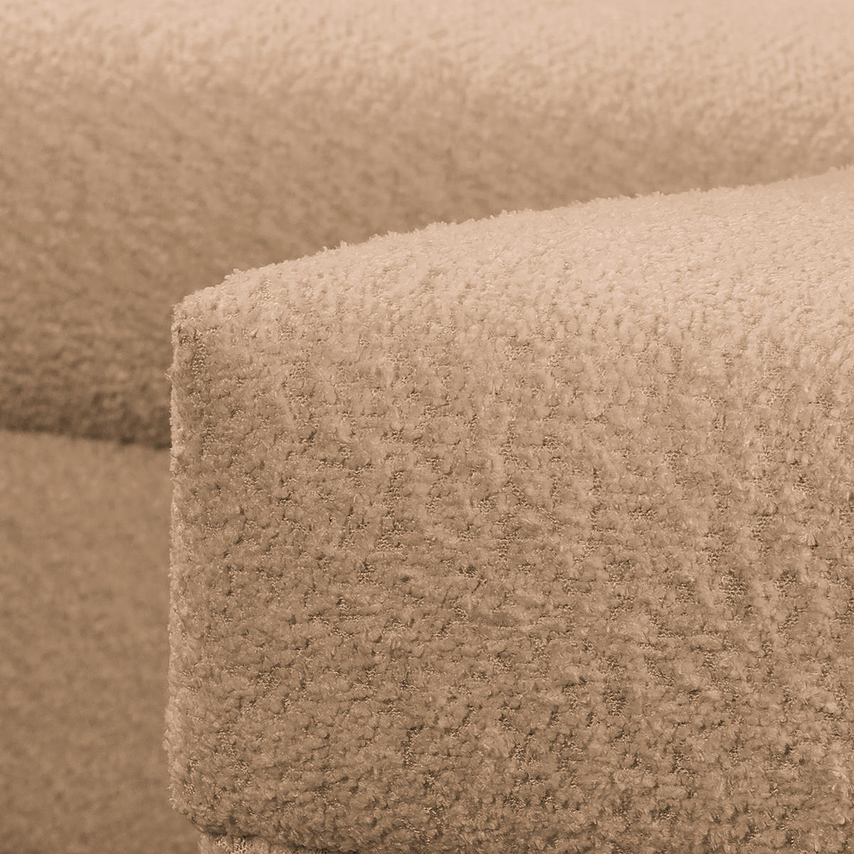 ECKSOFA Ariella Beige Bouclé  - Beige/Naturfarben, Design, Holz/Textil (231/161cm) - Livetastic