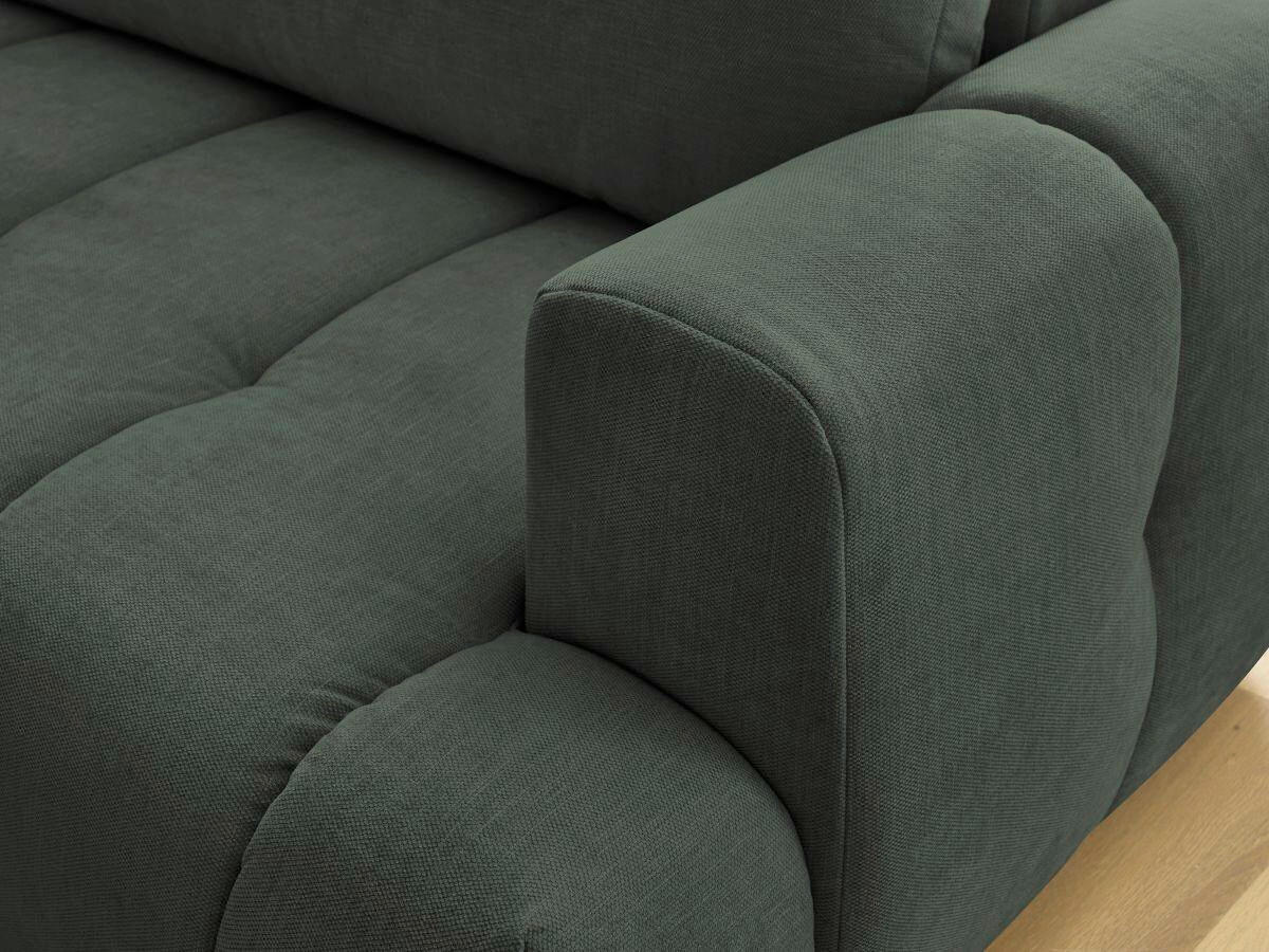 ECKSCHLAFSOFA FUJI Leinenoptik Grün  inkl.  - Schwarz/Grün, MODERN, Kunststoff/Textil (204/282cm)