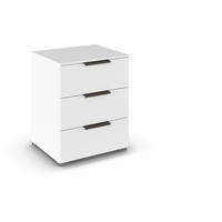 NACHTTISCH 50/61/42 cm  in Weiss  - Weiss/Silberfarben, Trend, Holzwerkstoff/Metall (50/61/42cm) - Novel