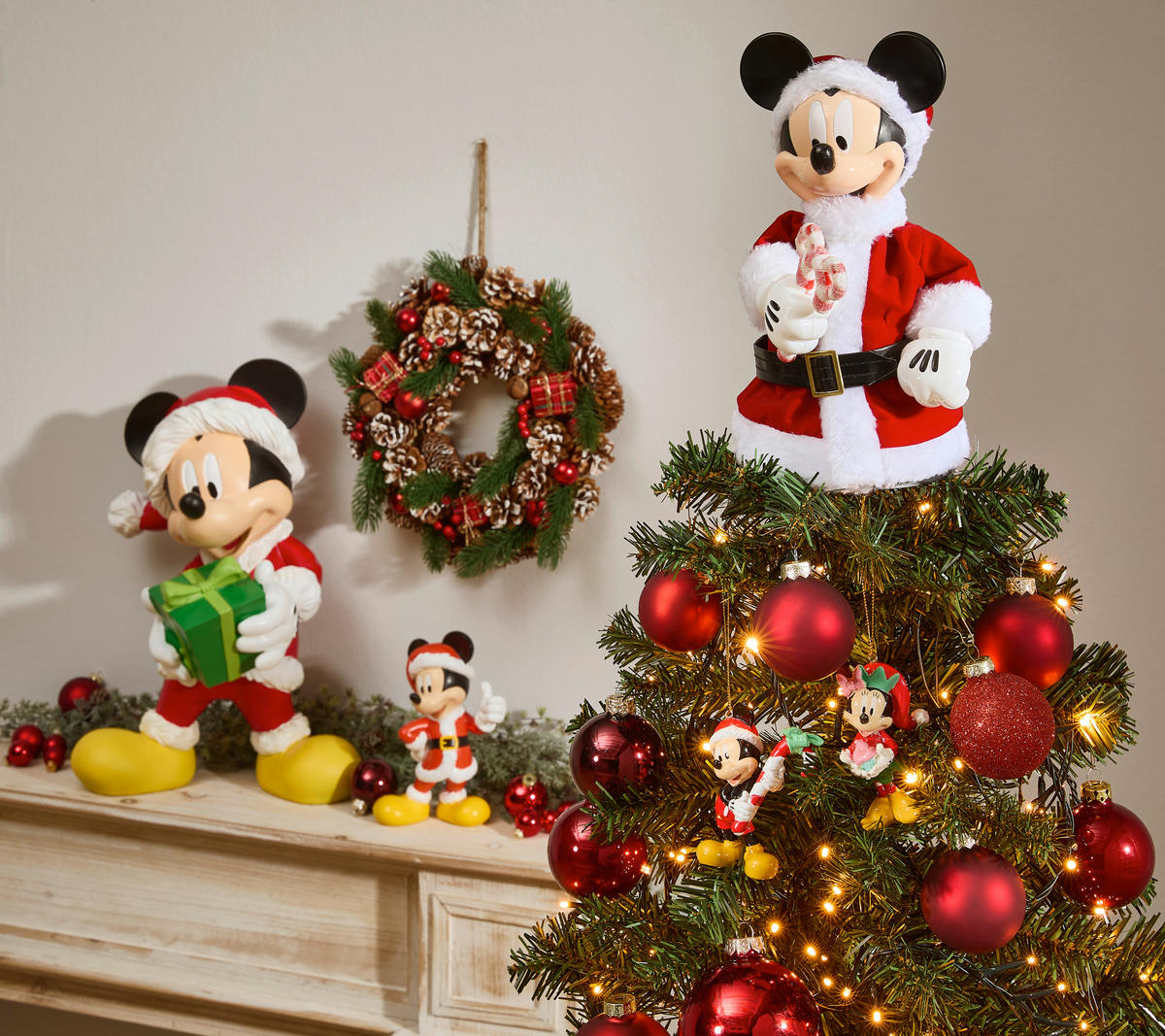 CHRISTBAUMSPITZE Mickey Mouse  - Weiß, Trend, Kunststoff/Textil (16/26cm) - Disney