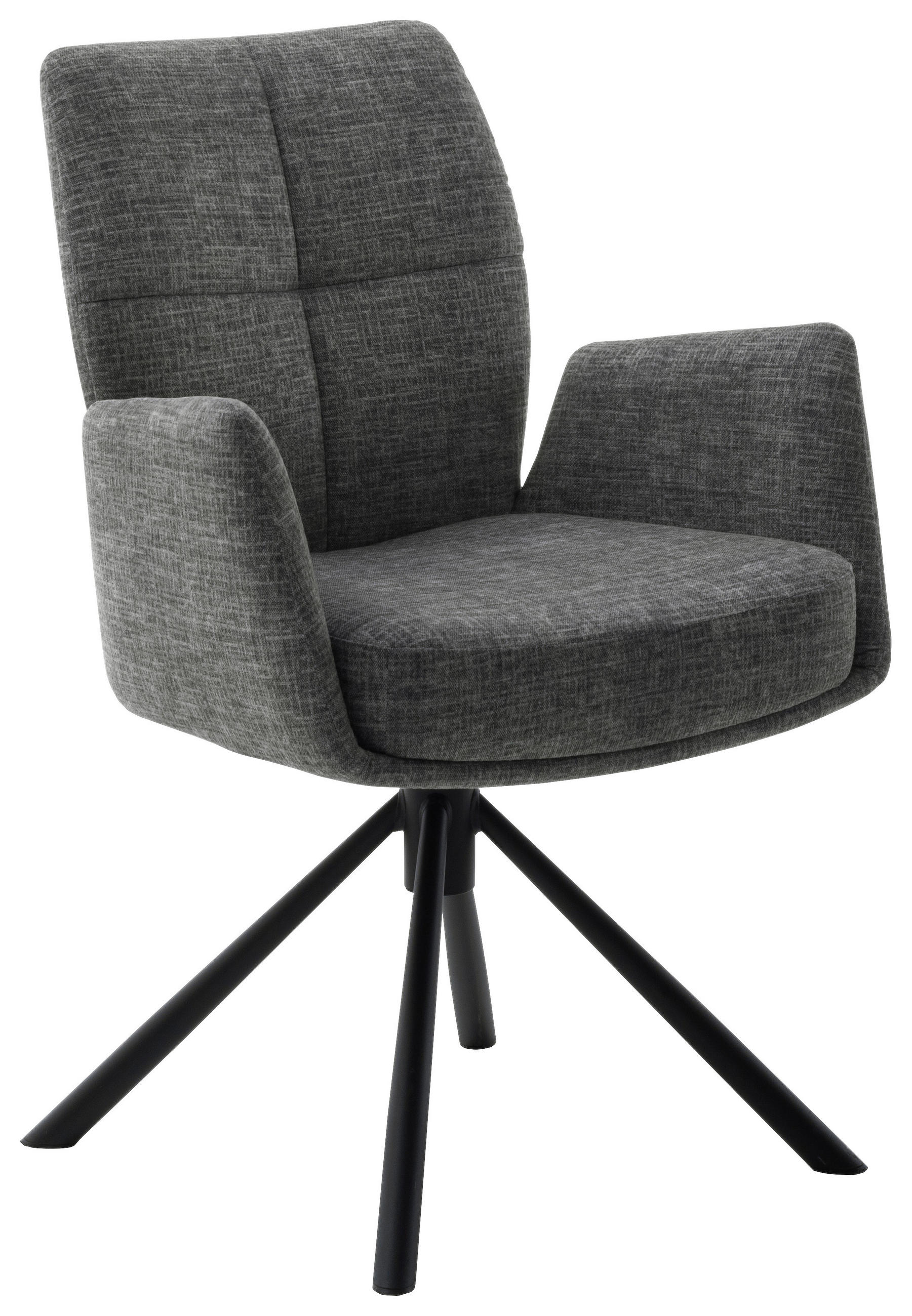 ARMLEHNSTUHL  in Flachgewebe  - Anthrazit/Schwarz, Design, Textil/Metall (60/87/61cm) - Novel