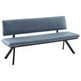 SITZBANK 180/86,5/60 cm  in Schwarz, Hellblau  - Schwarz/Hellblau, Design, Textil/Metall (180/86,5/60cm) - Cantus