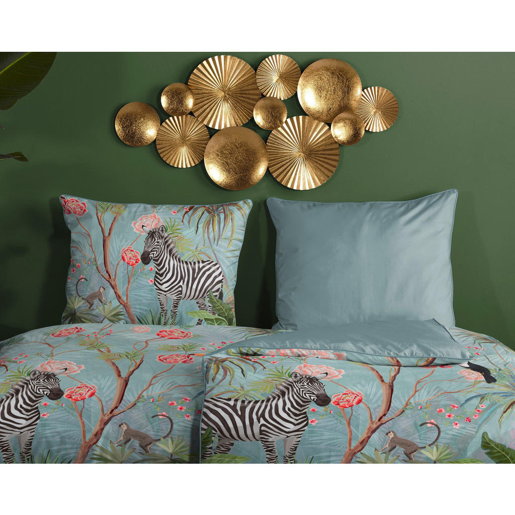 Thumbnail - Xxxl Wendebettwäsche Yasmin, Blau, Türkis, Textil, Blätter, 155x220 cm, atmungsaktiv, Schlaftextilien, Bettwäsche, Bettw...