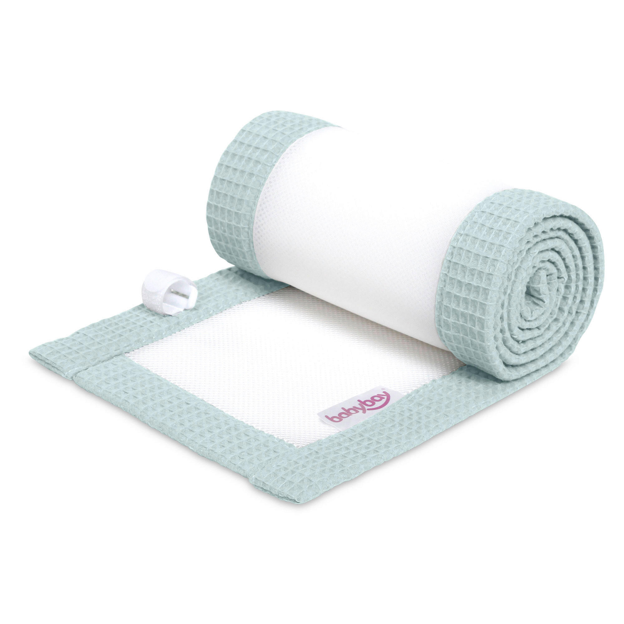 NESTCHEN babybay Nestchen 3D Mesh  - Pastellblau, Basics, Naturmaterialien (168/24/2cm) - Tobi