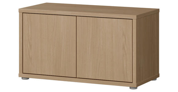 GARDEROBENBANK - Eichefarben/Grau, MODERN, Kunststoff (74,5/41,5/34,9cm) - Carryhome