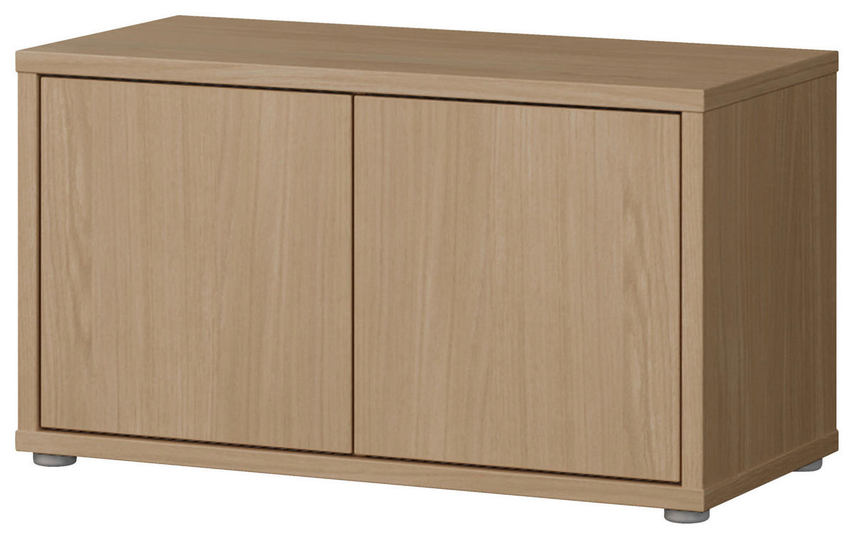 GARDEROBENBANK - Eichefarben/Grau, MODERN, Kunststoff (74,5/41,5/34,9cm) - Carryhome