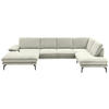 WOHNLANDSCHAFT in Velours Ecru  - Ecru/Schwarz, Design, Textil/Metall (180/344/208cm) - Dieter Knoll