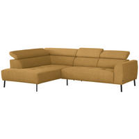 ECKSOFA in Chenille Currygelb  - Currygelb/Schwarz, Design, Textil/Metall (205/280cm) - Xora