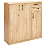 KOMMODE  in 106/110/36 cm  - Schwarz/Eiche Artisan, Basics, Holzwerkstoff/Kunststoff (106/110/36cm) - Xora