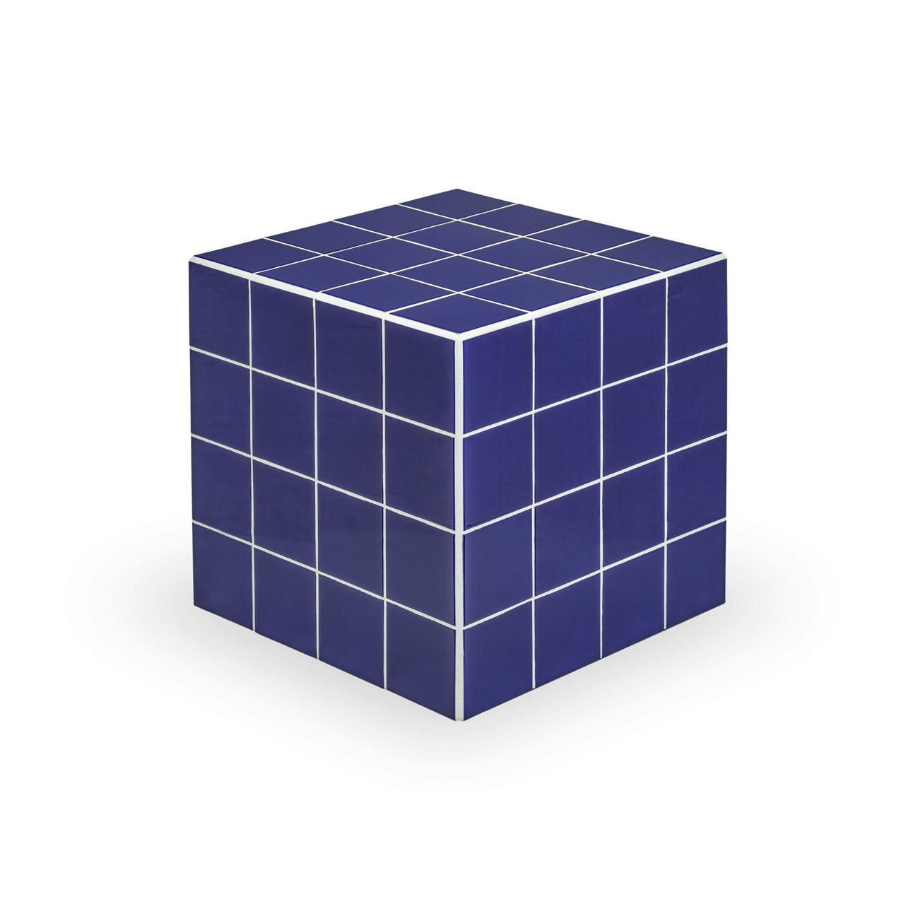 BEISTELLTISCH 41/41/41 cm Dunkelblau quadratisch  - Dunkelblau, Basics, Glas/Holzwerkstoff (41/41/41cm) - MID.YOU