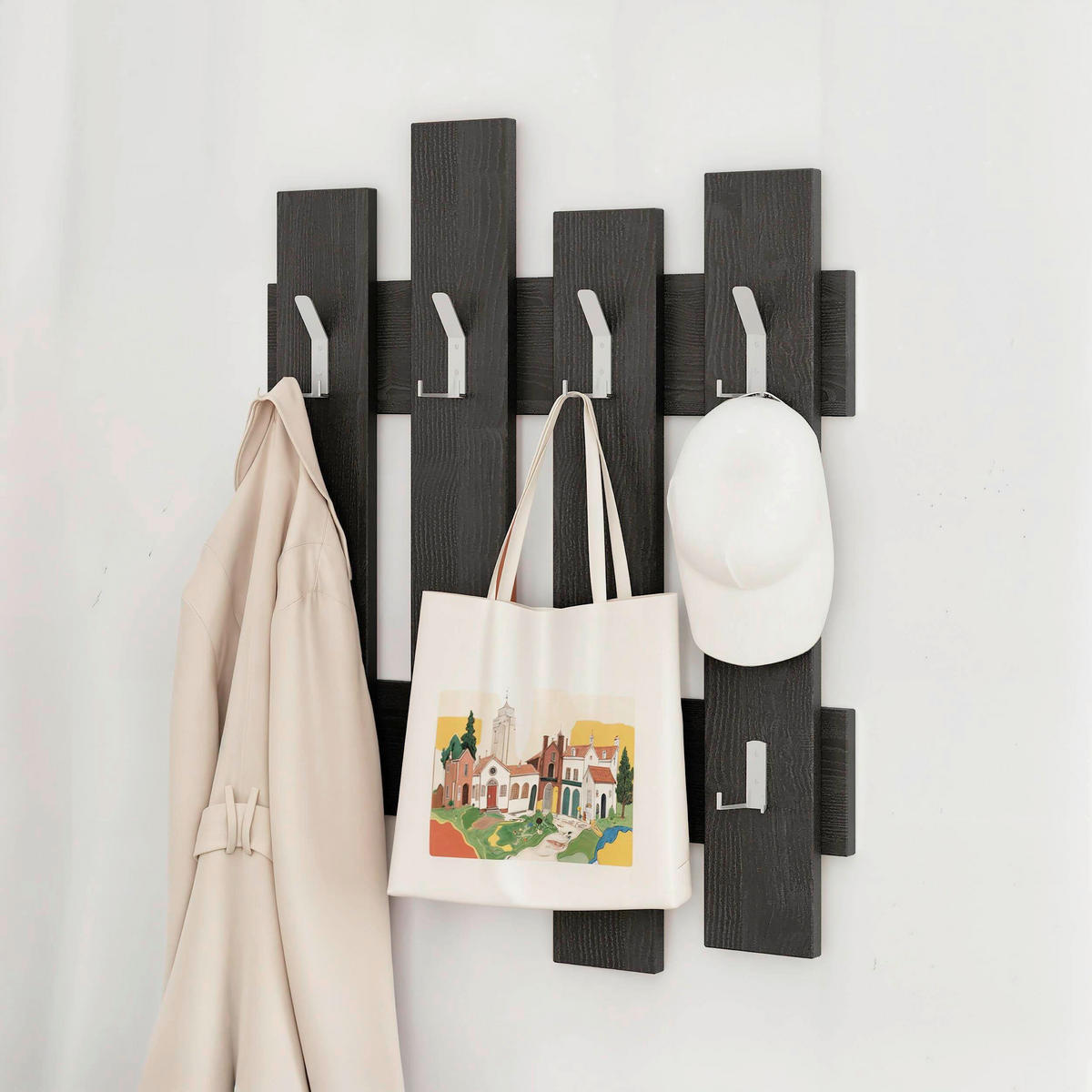 VÄGGHÄNGARE 64/81/4 cm  - svart, Design, trämaterial (64/81/4cm) - Livetastic