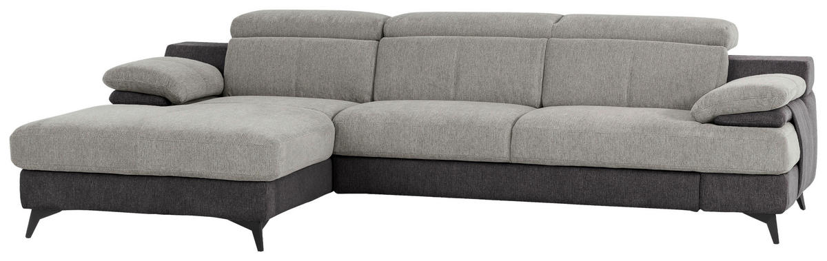 ROHOVÁ SEDACIA SÚPRAVA, textil, svetlosivá, tmavosivá - čierna/svetlosivá, Design, kov/textil (291/80-98/178cm) - Livetastic