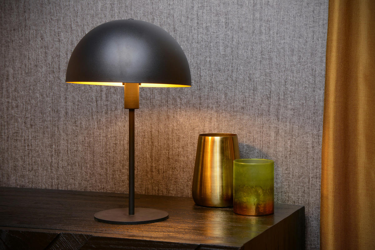 TISCHLEUCHTE - Messingfarben/Schwarz, Design, Metall (25/40cm) - Lucide