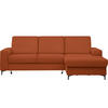 ECKSOFA in Cord Cognac  - Cognac/Schwarz, Konventionell, Textil/Metall (247/167cm) - Stylife