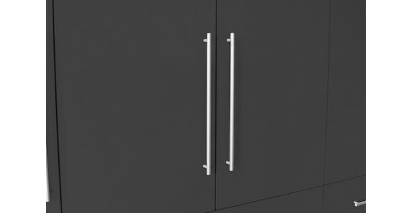DREHTÜRENSCHRANK in Anthrazit, Anthrazit Hochglanz - Anthrazit/Anthrazit Hochglanz, KONVENTIONELL, Holzwerkstoff/Metall (244/218,6/59,4cm) - Xora