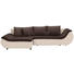 WOHNLANDSCHAFT Webstoff Rückenkissen, Schlaffunktion, Zierkissen - Beige/Dunkelbraun, Design, Kunststoff/Textil (185/310cm) - Carryhome