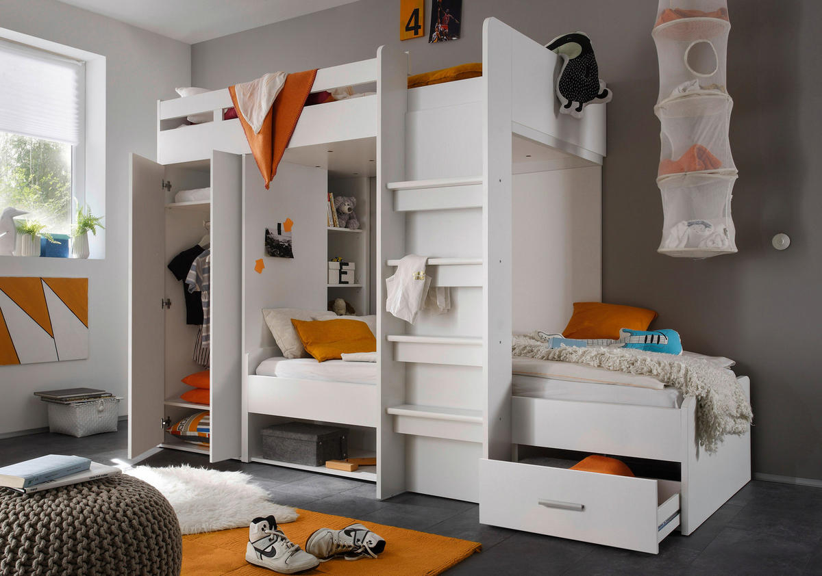 PAT ÎNALT 90/200 cm  in alb  - alb, Konventionell, material pe bază de lemn (90/200cm) - Carryhome