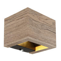 LED VÄGGLAMPA 13,2/11,3/9,8 cm   - svart/mörkbrun, Design, metall/trämaterial (13,2/11,3/9,8cm) - Globo