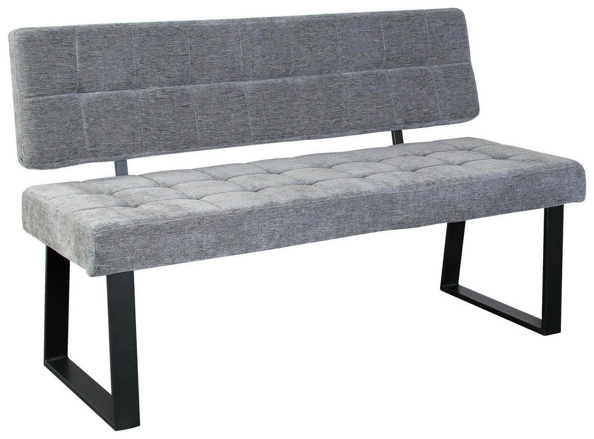 LAVICA, svetlosivá - čierna/svetlosivá, Modern, kov/textil (140/85/56cm) - MID.YOU