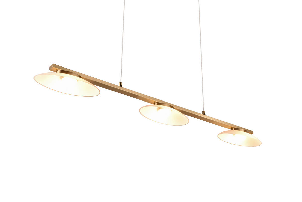 LED-PENDELLEUCHTE 102/10,5/150 cm    - Weiss/Messingfarben, Design, Glas/Metall (102/10,5/150cm) - Trio Leuchten