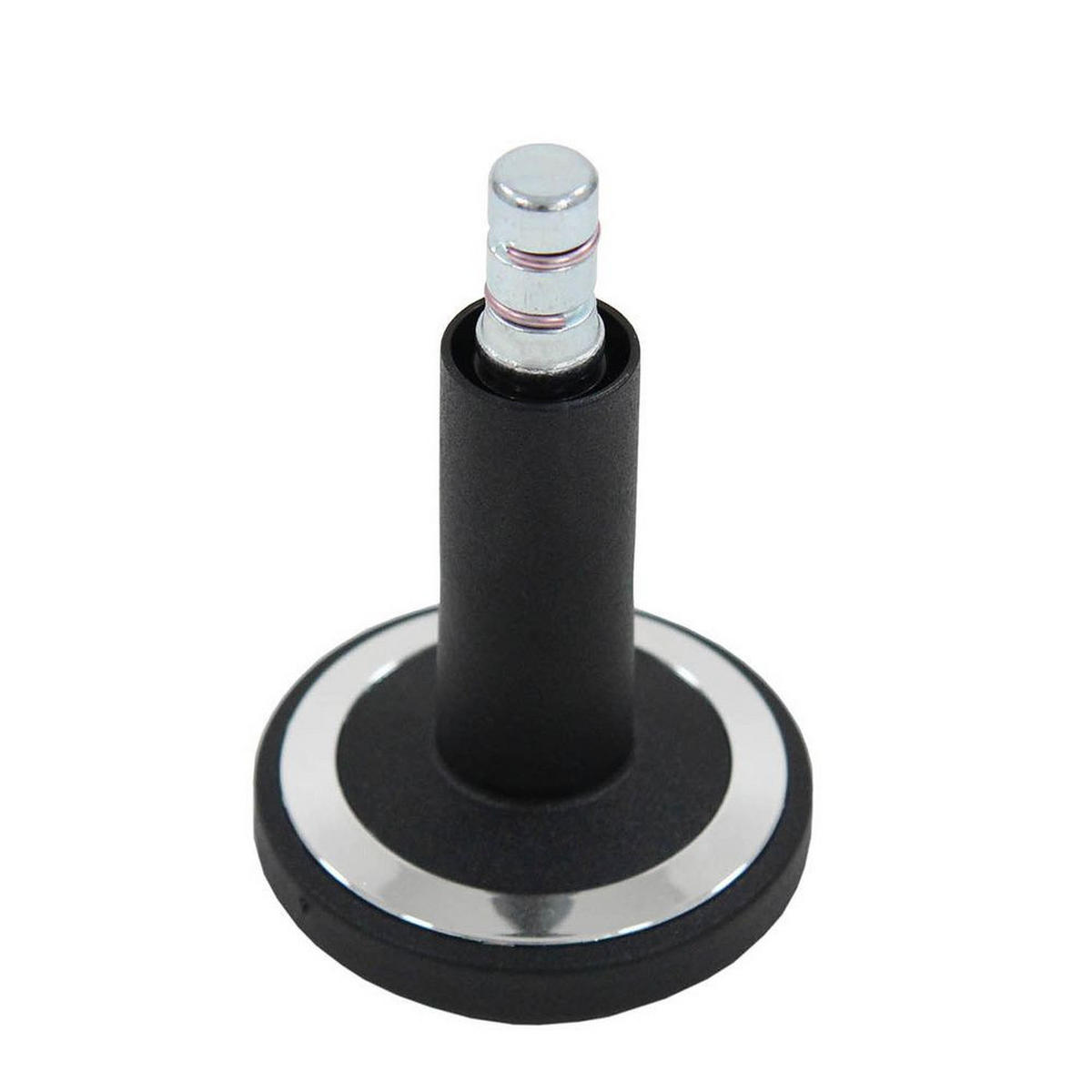 BÜROSTUHLGLEITER  - Chromfarben/Schwarz, Basics, Kunststoff/Metall (6/7,3/6cm) - MID.YOU