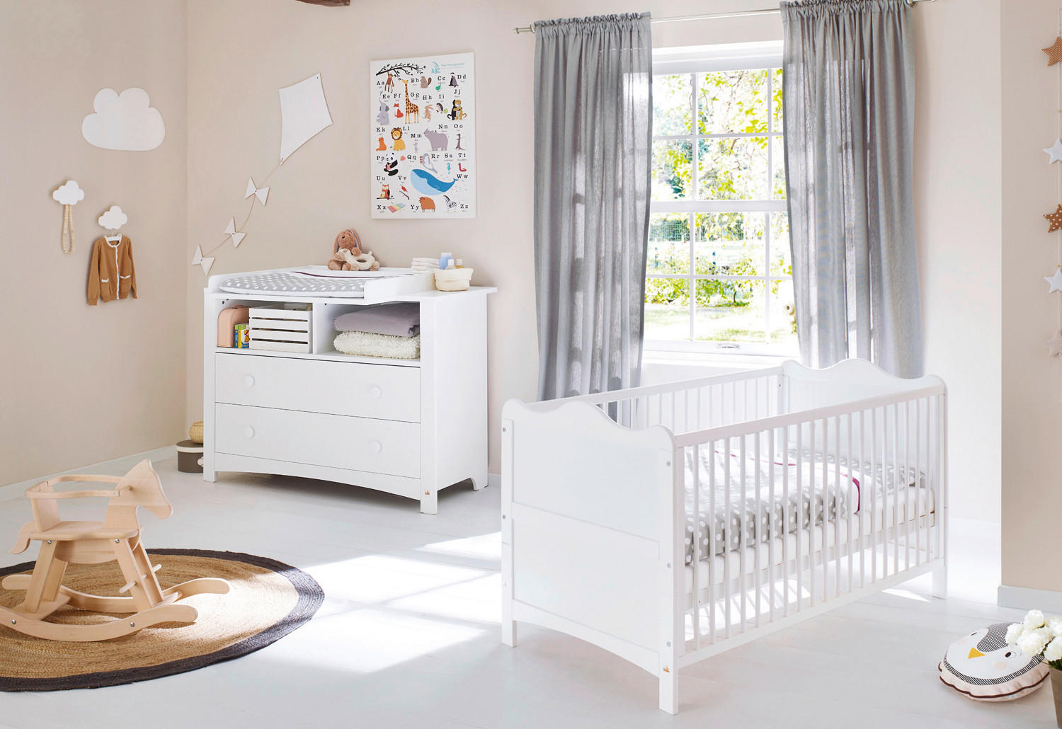 BABYZIMMER PINOLINO FLORENTINA  - Weiß, ROMANTIK / LANDHAUS, Holz/Holzwerkstoff - Pinolino
