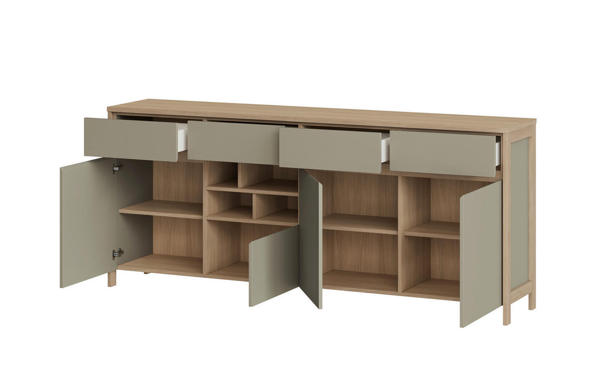 SIDEBOARD  193/85/39 cm 4 Schublade(n)  - Eukalyptusholzfarben/Eichefarben, Design, Holzwerkstoff (193/85/39cm) - MID.YOU