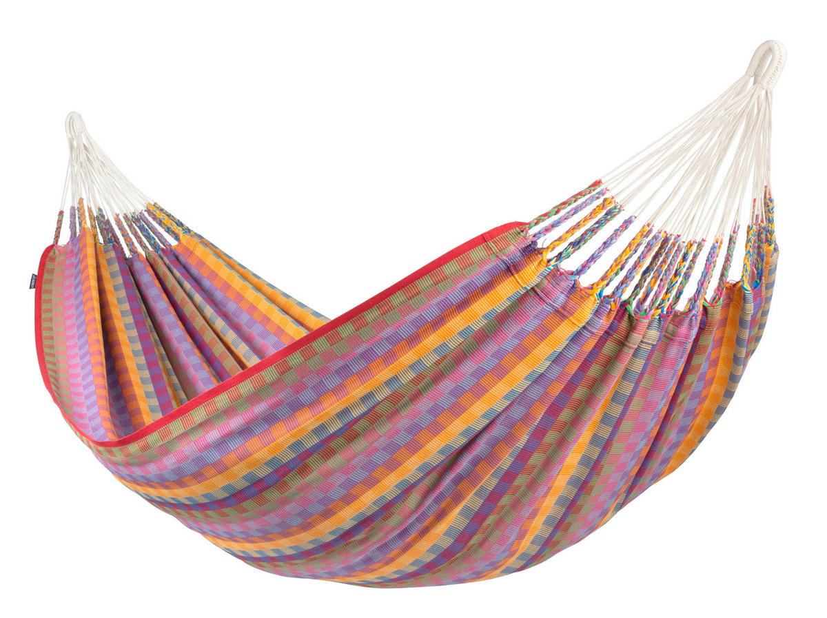 HÄNGEMATTE double org. cotton  - Blau/Gelb, KONVENTIONELL, Textil (160/350cm) - La Siesta
