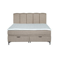 BOX KREVET     svijetlo smeđa  - svijetlo smeđa/crna, Moderno, drvni materijal/tekstil (160/200cm) - Ti'me