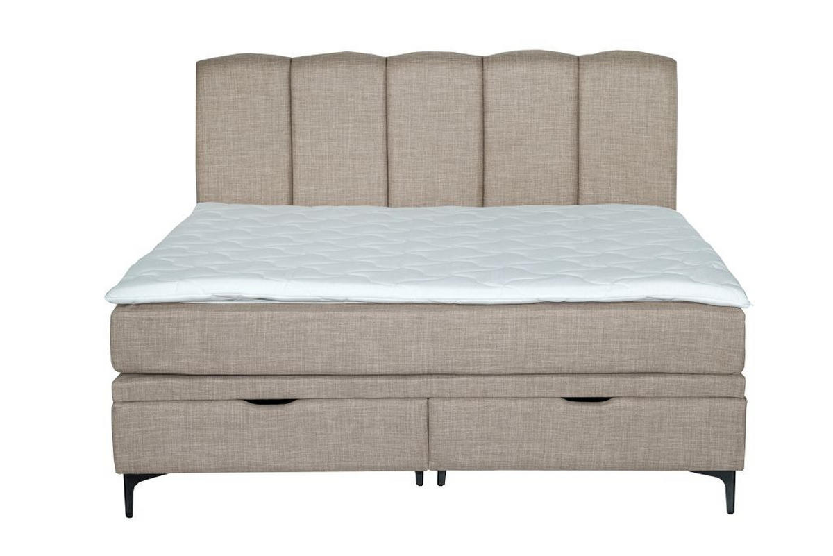 BOX KREVET     svijetlo smeđa  - svijetlo smeđa/crna, Moderno, drvni materijal/tekstil (160/200cm) - Ti'me
