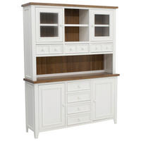 BUFFET 159/200/40 cm  in Weiß, Eiche dunkel  - Eiche dunkel/Weiß, MODERN, Glas/Holz (159/200/40cm) - MID.YOU