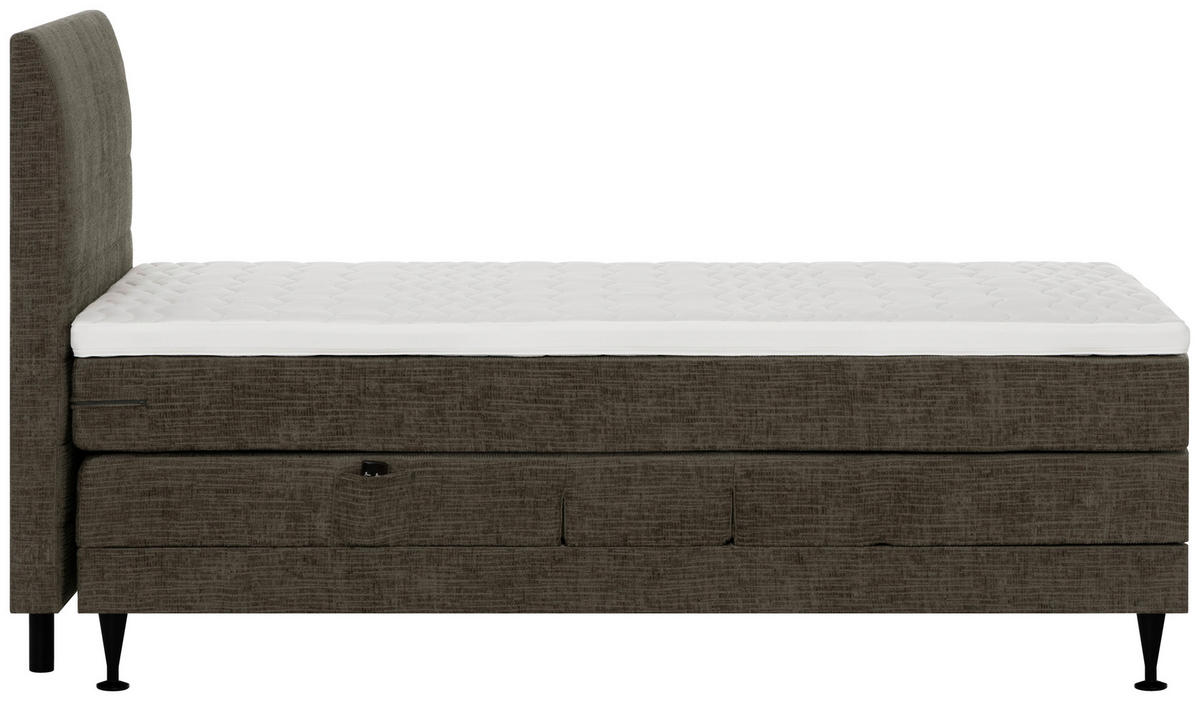 POSTELJA BOXSPRING 120 cm   x 200 cm  , tekstil rjava  - črna/rjava, Konvencionalno, kovina/tekstil (120/200cm) - Welnova