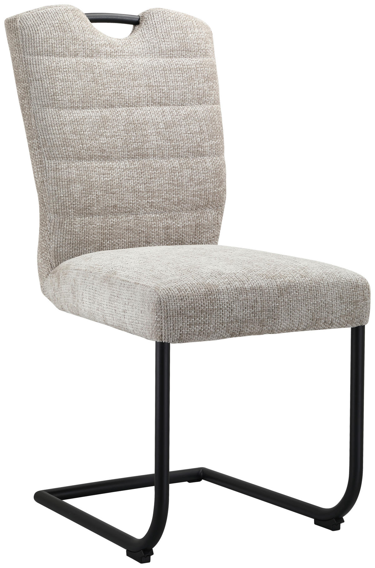 SZÁNKÓTALPAS SZÉK fém, textil fekete, világosszürke  - világosszürke/fekete, Design, textil/fém (46/97/59cm) - Novel