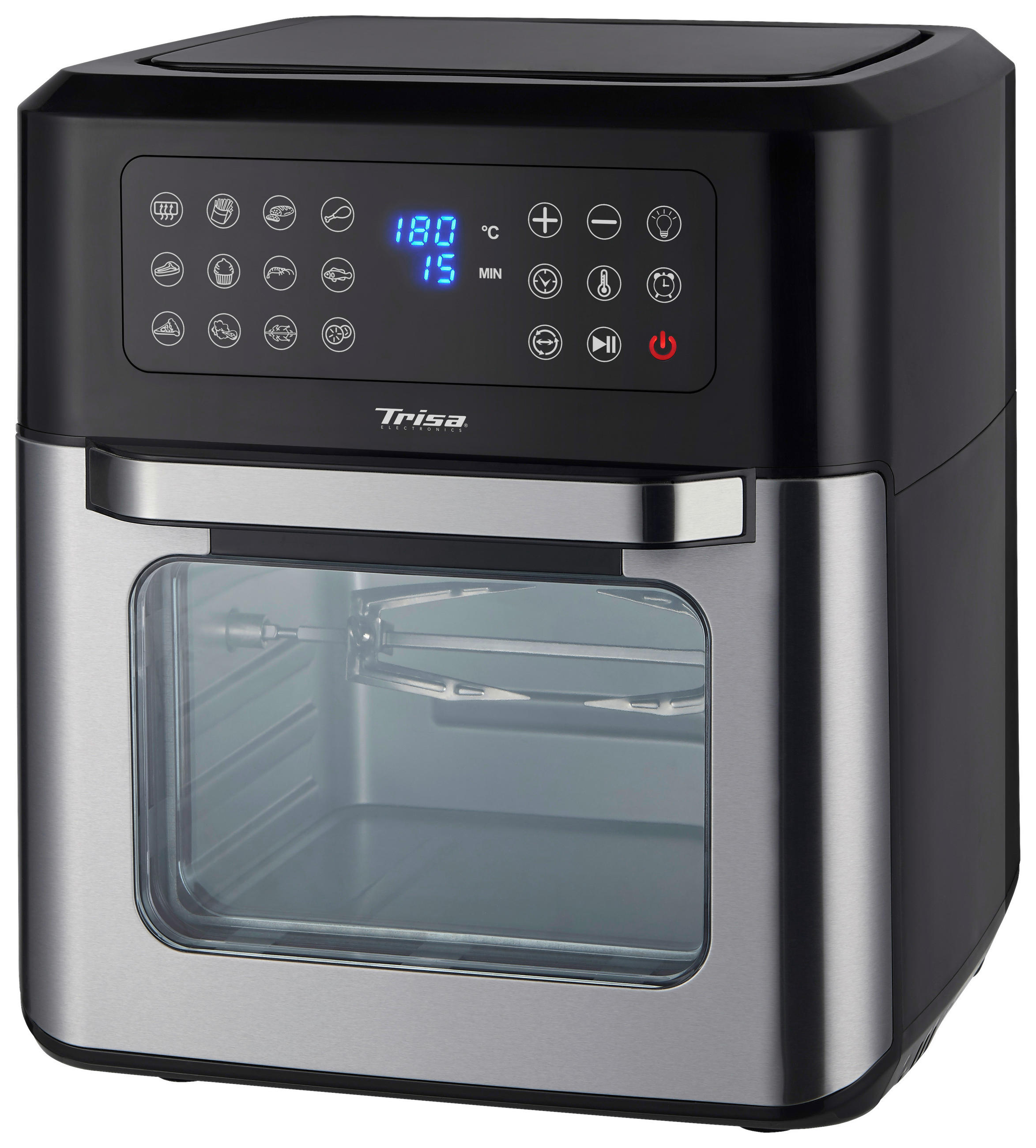 Trisa Electronics HEIßLUFTFRITTEUSE Schwarz, Edelstahl 32.2x38.8x32.7 cm