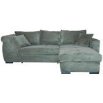ECKSOFA Dunkelgrün Cord  - Dunkelgrün/Schwarz, KONVENTIONELL, Textil/Metall (258/168cm) - Carryhome