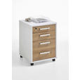 ROLLCONTAINER Alteiche  - Chromfarben/Alteiche, MODERN, Holzwerkstoff/Kunststoff (48/65,5/49,5cm) - Carryhome