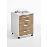 ROLLCONTAINER Alteiche  - Chromfarben/Alteiche, MODERN, Holzwerkstoff/Kunststoff (48/65,5/49,5cm) - Carryhome