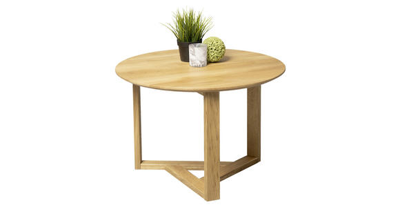 COUCHTISCH Wildeiche massiv 55/55/40 cm rund Wildeiche  - Wildeiche, Design, Holz (55/55/40cm) - Linea Natura