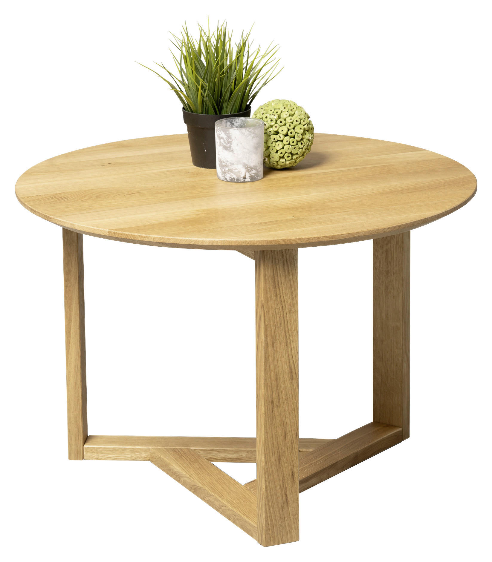 COUCHTISCH Wildeiche massiv 55/55/40 cm rund Wildeiche  - Wildeiche, Design, Holz (55/55/40cm) - Linea Natura