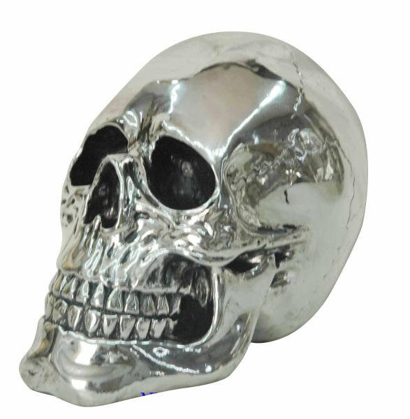 Ambia Home Dekoschädel Silber, Chrom 20x15.5x13.5 cm