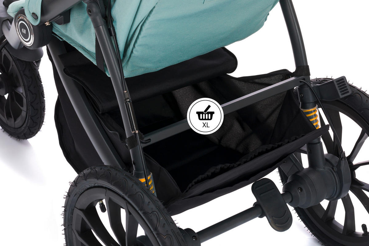 JOGGER Set Jogger Run  - Salbeigrün/Schwarz, Basics, Textil/Metall (125/57/107cm) - Fillikid